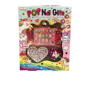 Hot Focus Pop Nail Glitz - 3D Unicorn Nail Art Kit for Girls - 65 Piece Set